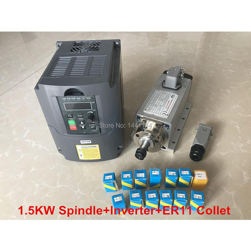 Air Cooled 1.5Kw Spindle Motor Inverter 110V - Kit de motor de eixo refrigerado