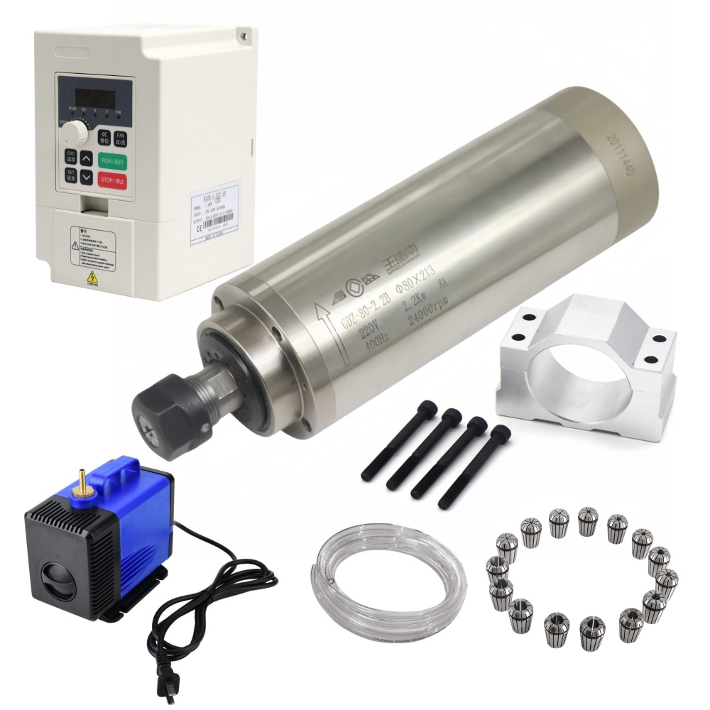 Kit CNC com Motor Spindle Refr - 2.2Kw Water Cooled Spindle Kit Vfd avaliação e preço