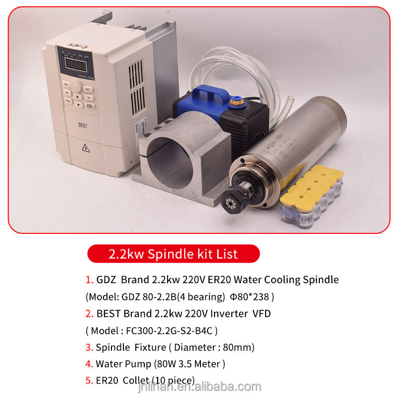 Kit Inversor VFD para Motor Sp - 2.2Kw Water Cooled Spindle Kit Vfd avaliação e preço